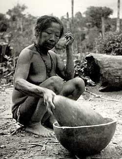 Женщина из племени Тупинамба переливает кауим